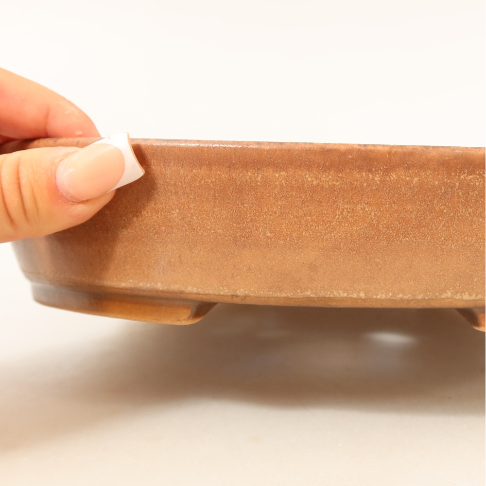 Ceramic bonsai bowl 22,5 x 20 x 4,5 cm, pink