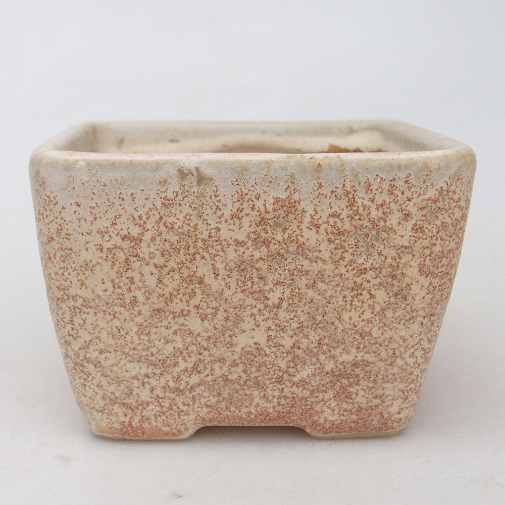 Ceramic bonsai bowl 8,5 x 8,5 x 6 cm, colour beige