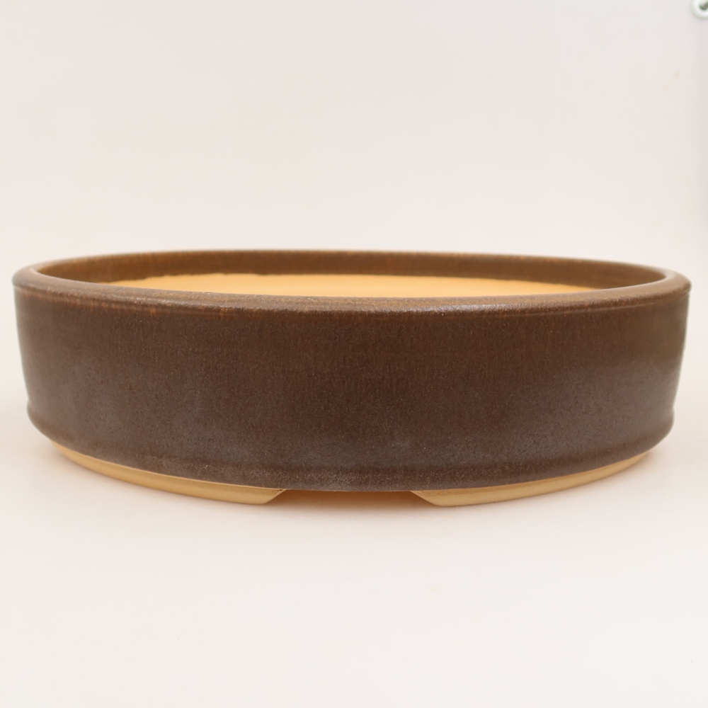 Ceramic bonsai pot, 31 x 31 x 7.5 cm, brown