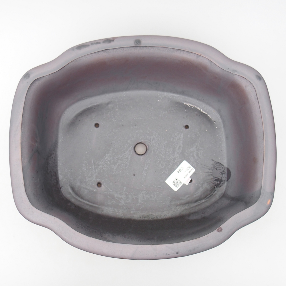 Ceramic bonsai bowl 30 x 26 x 10,5 cm, metal colour