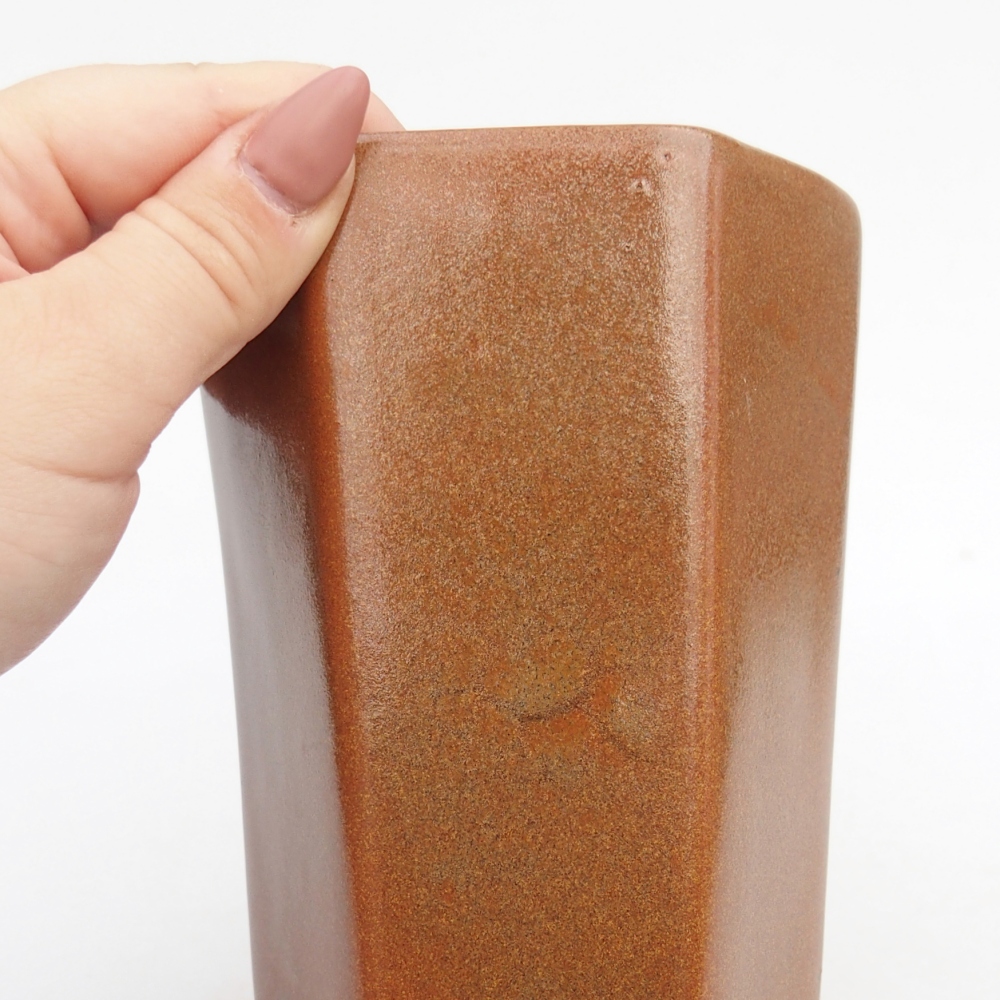 Ceramic bonsai bowl 10 x 8,5 x 14,5 cm, brown