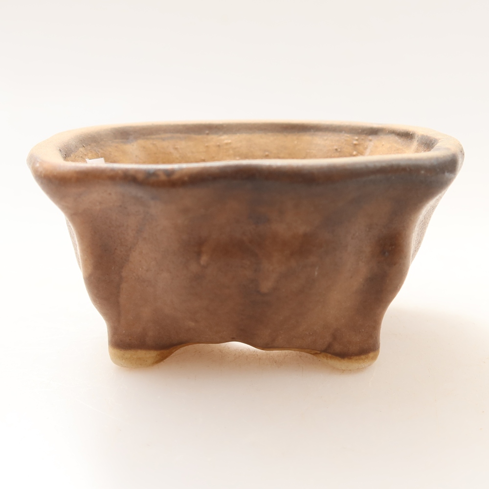 Ceramic bonsai pot, 7 x 7 x 3.5 cm, pink