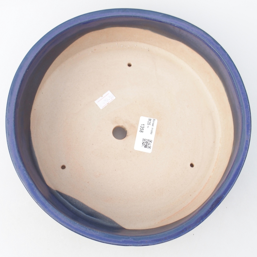 Ceramic bonsai bowl 24,5 x 24,5 x 7 cm, colour blue