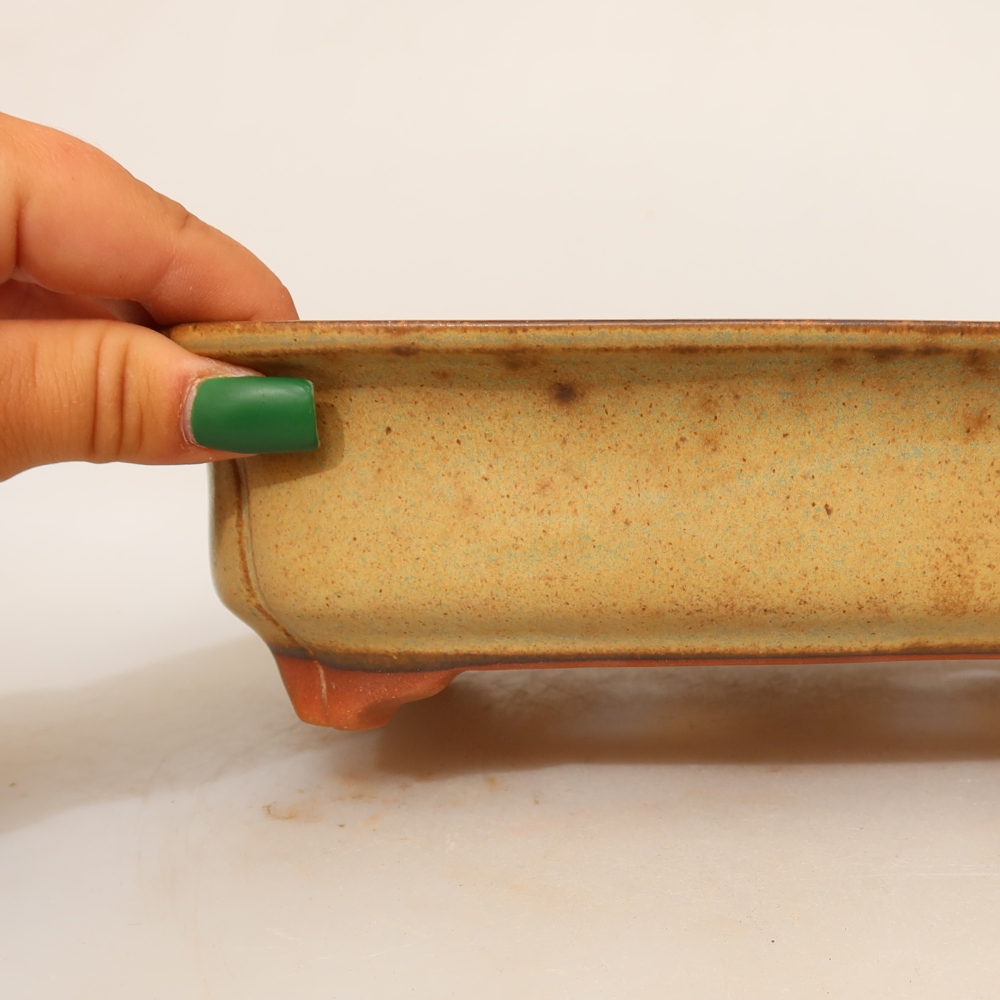 Ceramic Bowl  24 x 17 x 6 cm, green-beige