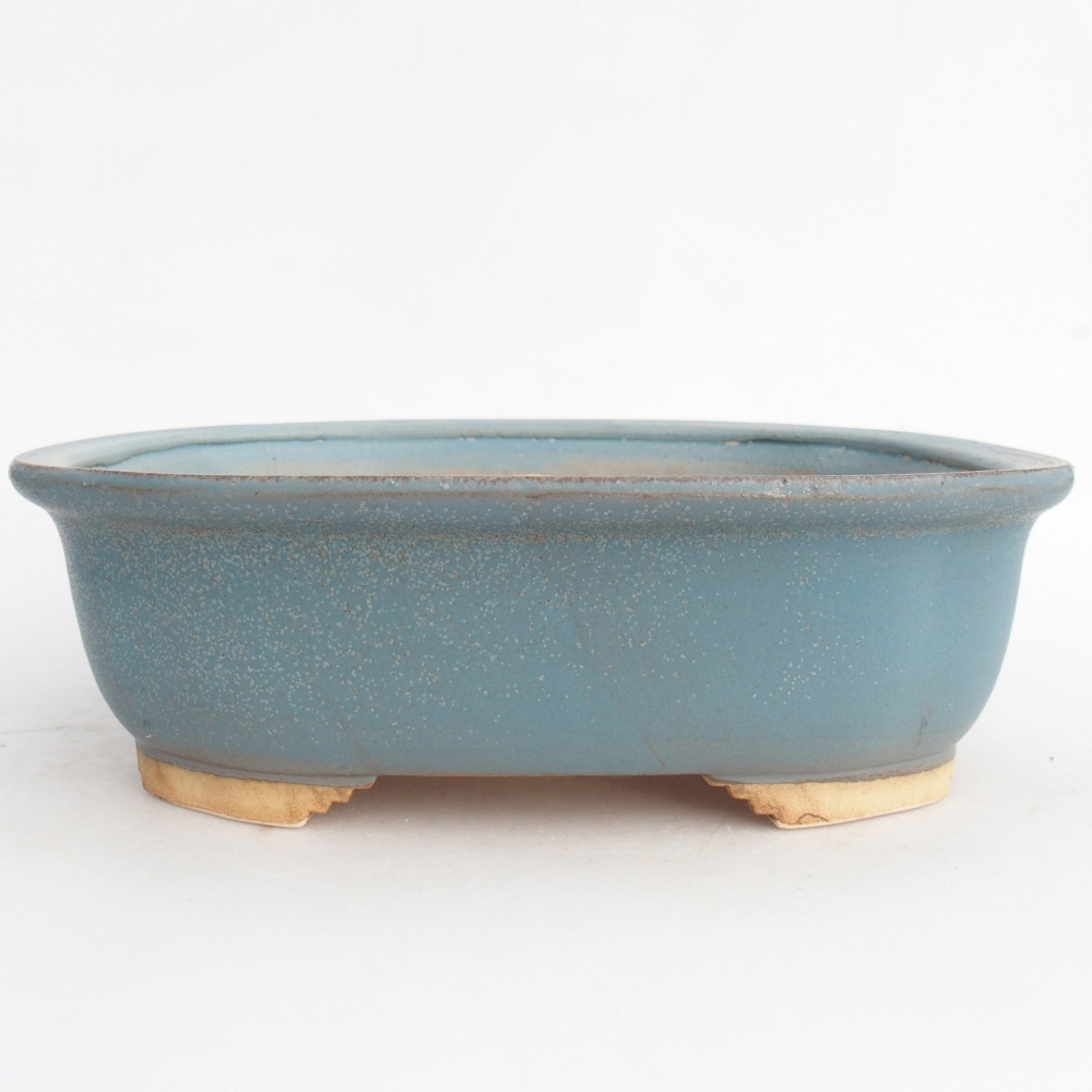 Ceramic bonsai bowl 25,5 x 21,5 x 8 cm, colour blue