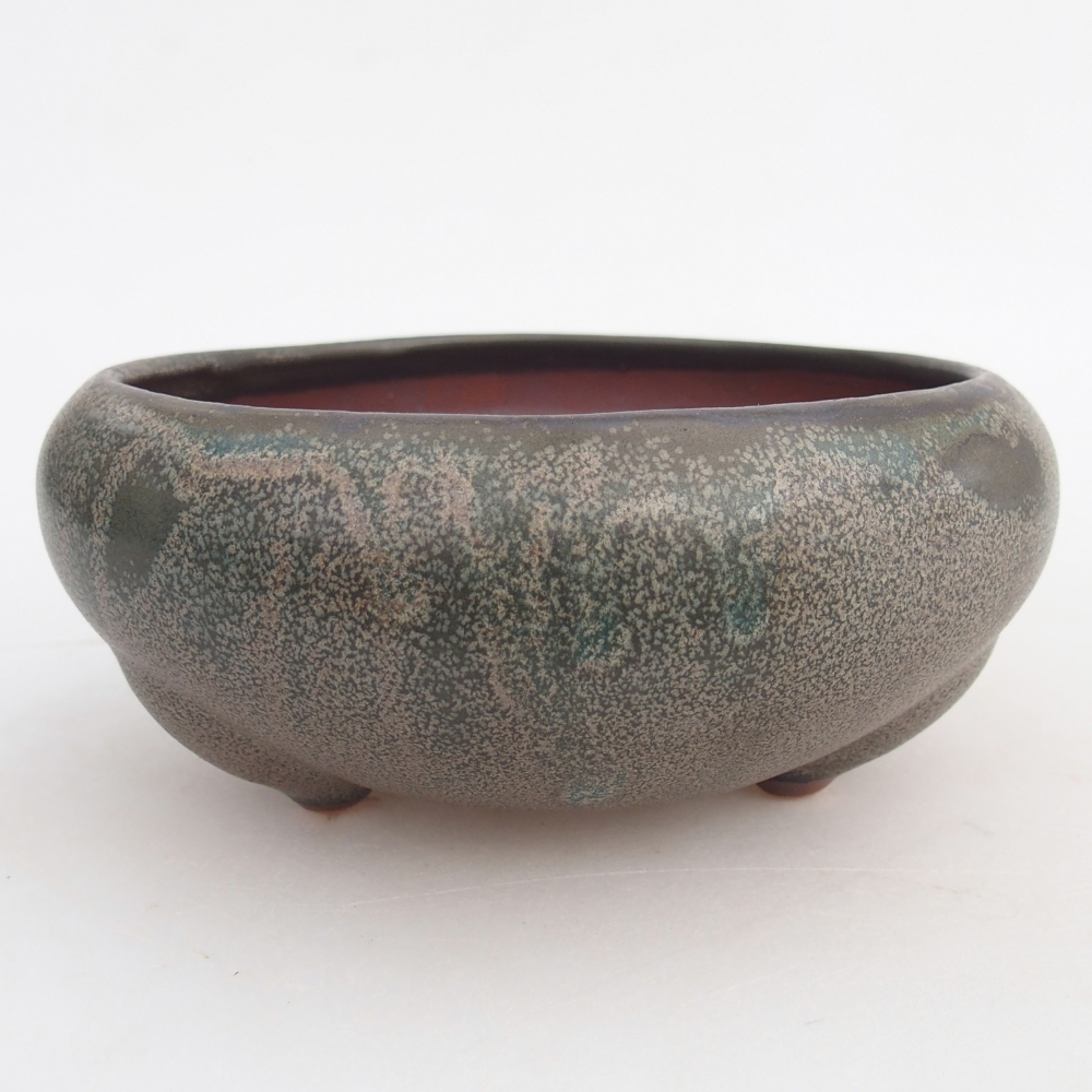 Ceramic bonsai bowl 15 x 15 x 7 cm, grey