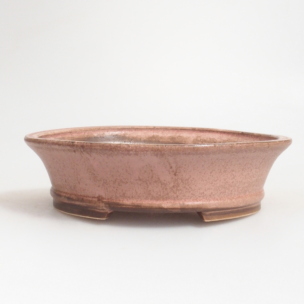 Ceramic bonsai bowl 17 x 15,5 x 4,5 cm, color pink