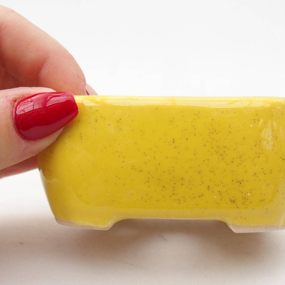 Ceramic bonsai bowl 8,5 x 7 x 3,5 cm, yellow