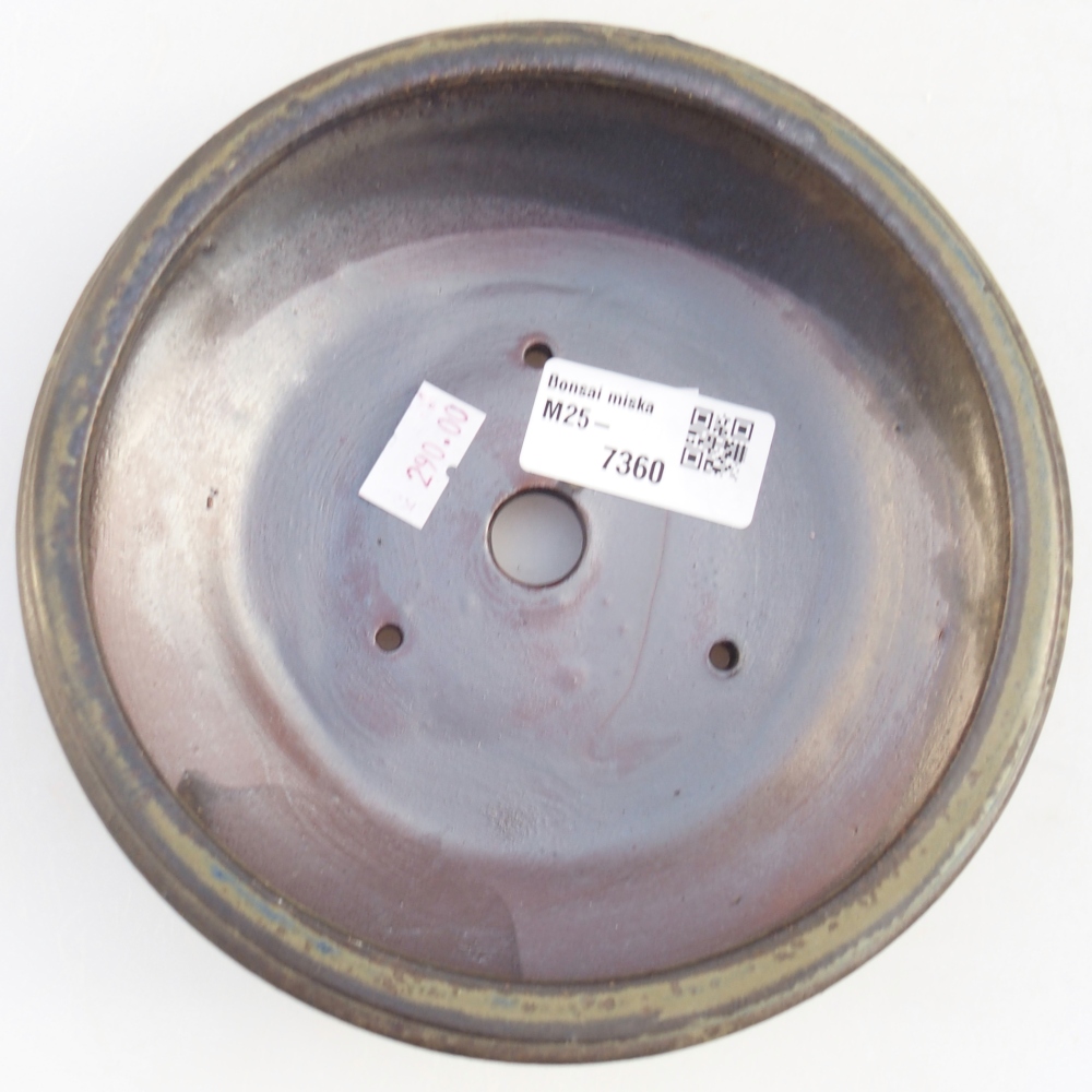 Ceramic bonsai bowl 16 x 16 x 5 cm, brown