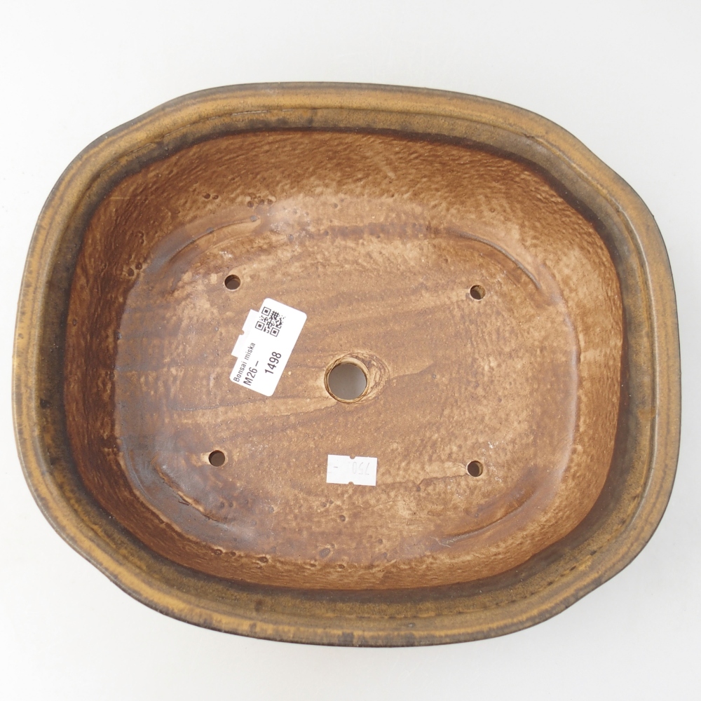 Ceramic bonsai bowl 25 x 21 x 8 cm, brown