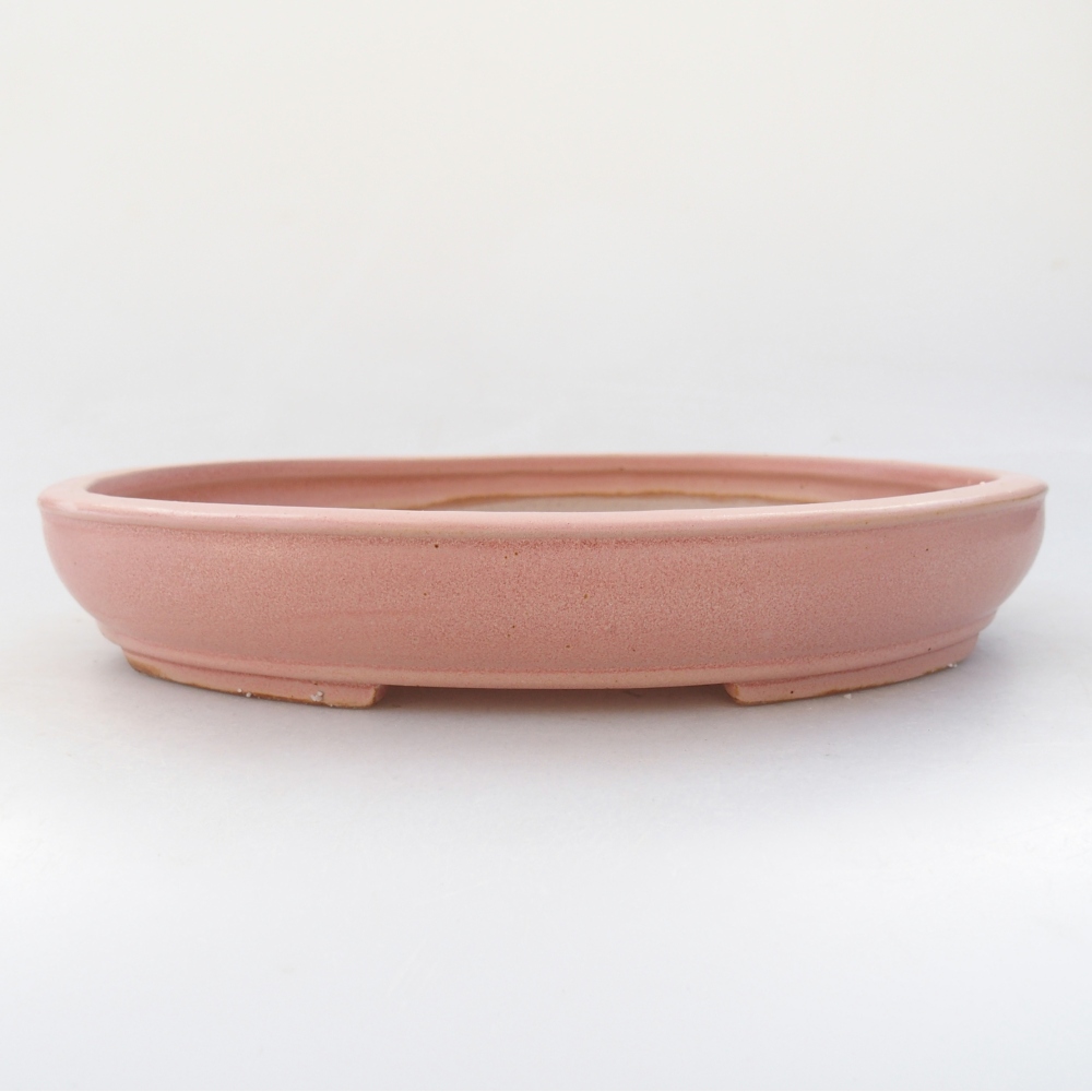 Ceramic bonsai bowl 24 x 19,5 x 4 cm, pink