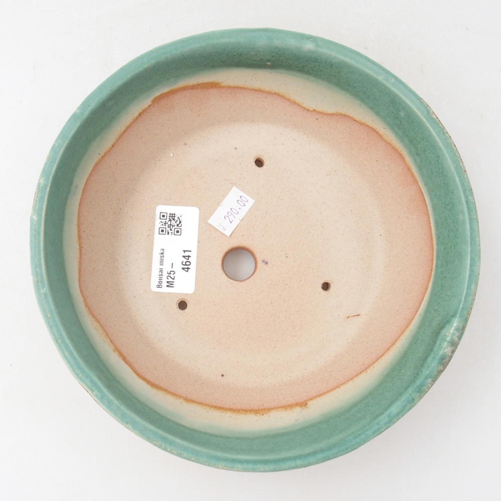 Ceramic bonsai bowl 17,5 x 17,5 x 5 cm, color green