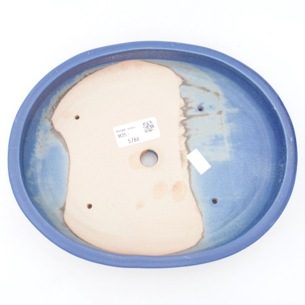 Ceramic bonsai bowl 25 x 20 x 4 cm, color blue