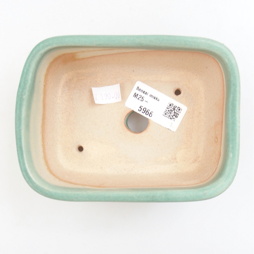 Ceramic bonsai bowl 13,5 x 10 x 6 cm, color green