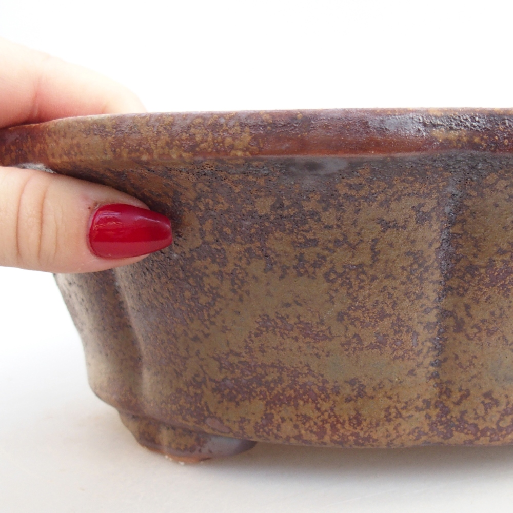 Ceramic bonsai bowl 27 x 27 x 8 cm, brown