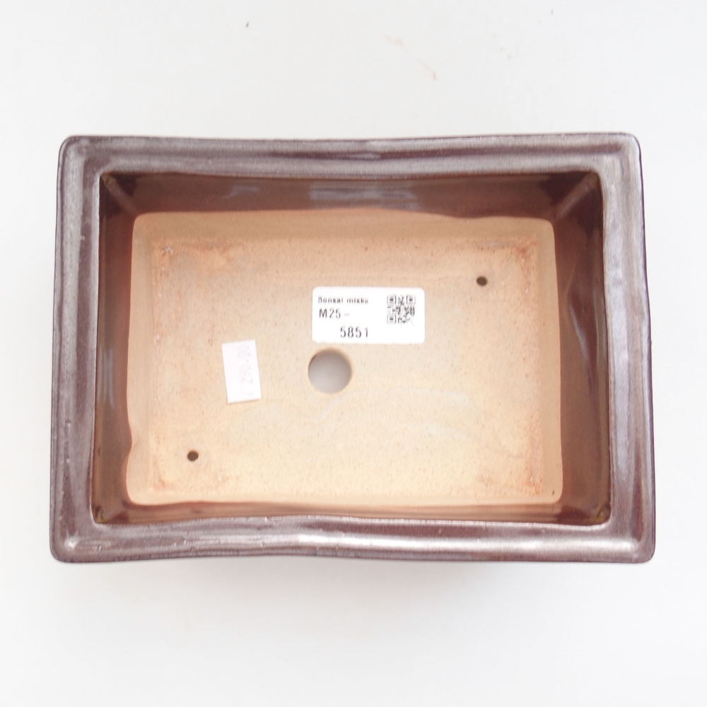 Ceramic bonsai bowl 18,5 x 13 x 6,5 cm, color brown