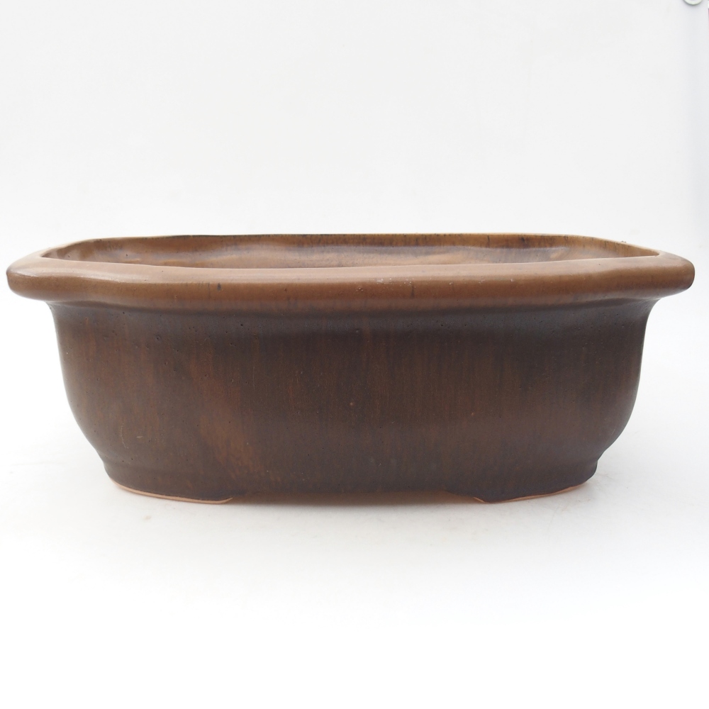 Ceramic bonsai bowl 30 x 25 x 10 cm, brown