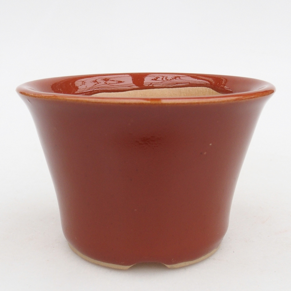 Ceramic bonsai bowl 11 x 11 x 7 cm, brown