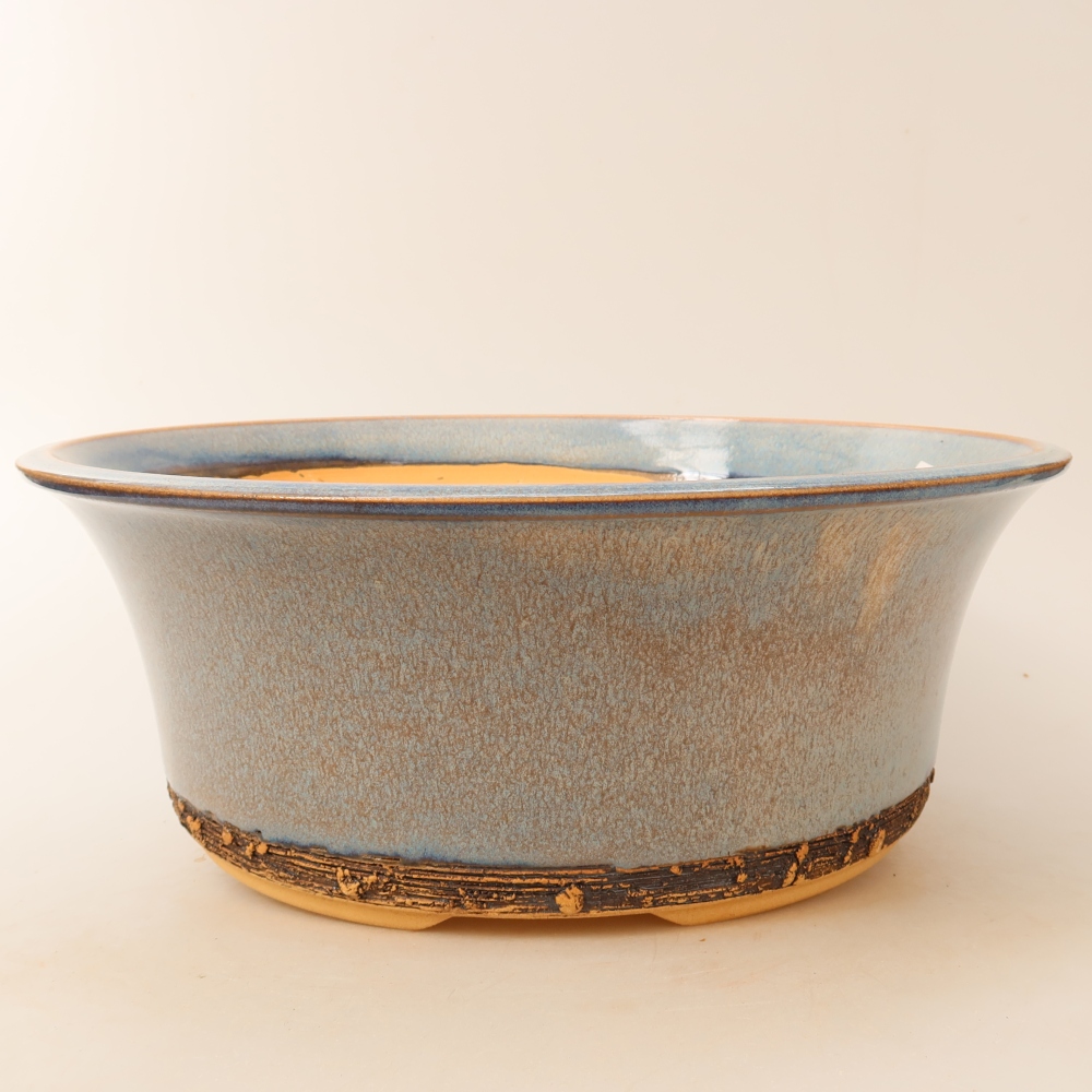 Ceramic bonsai pot, 28.5 x 28.5 x 10.5 cm, blue