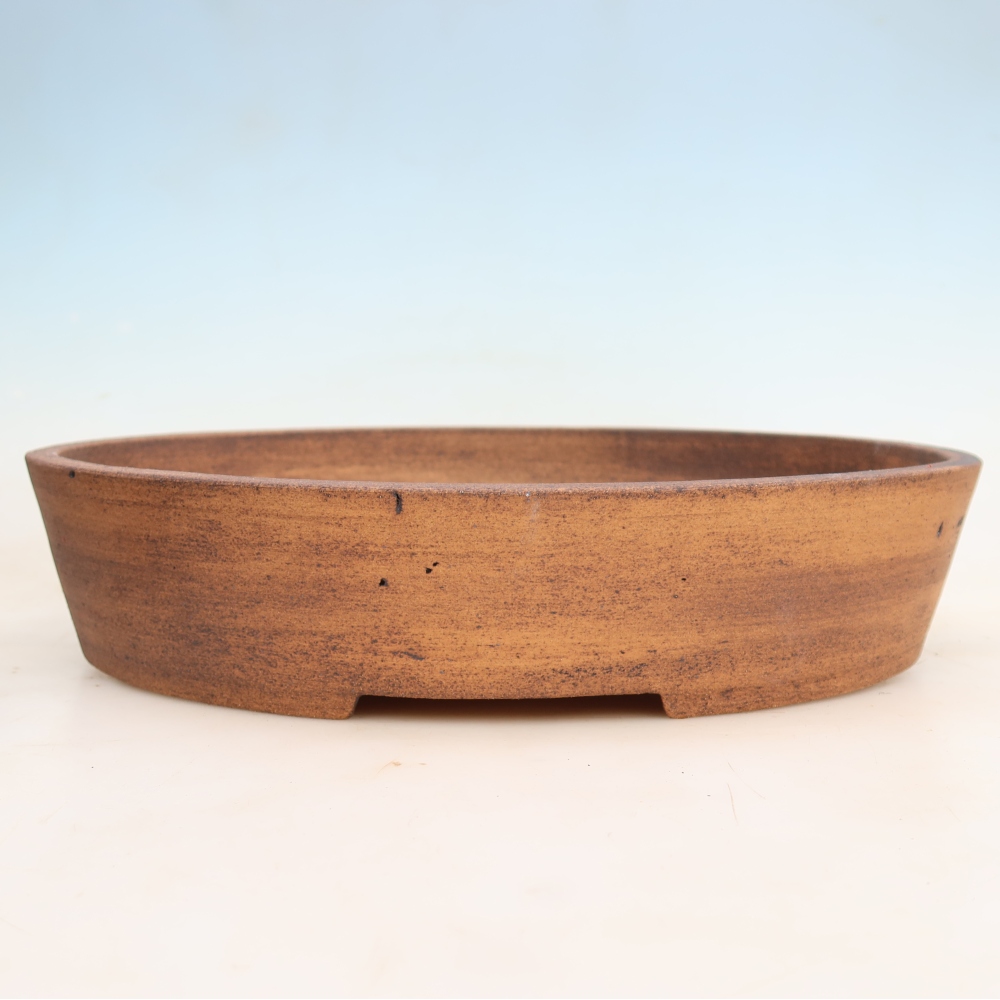 Ceramic bonsai pot, 38 x 30.5 x 7.5 cm, brown