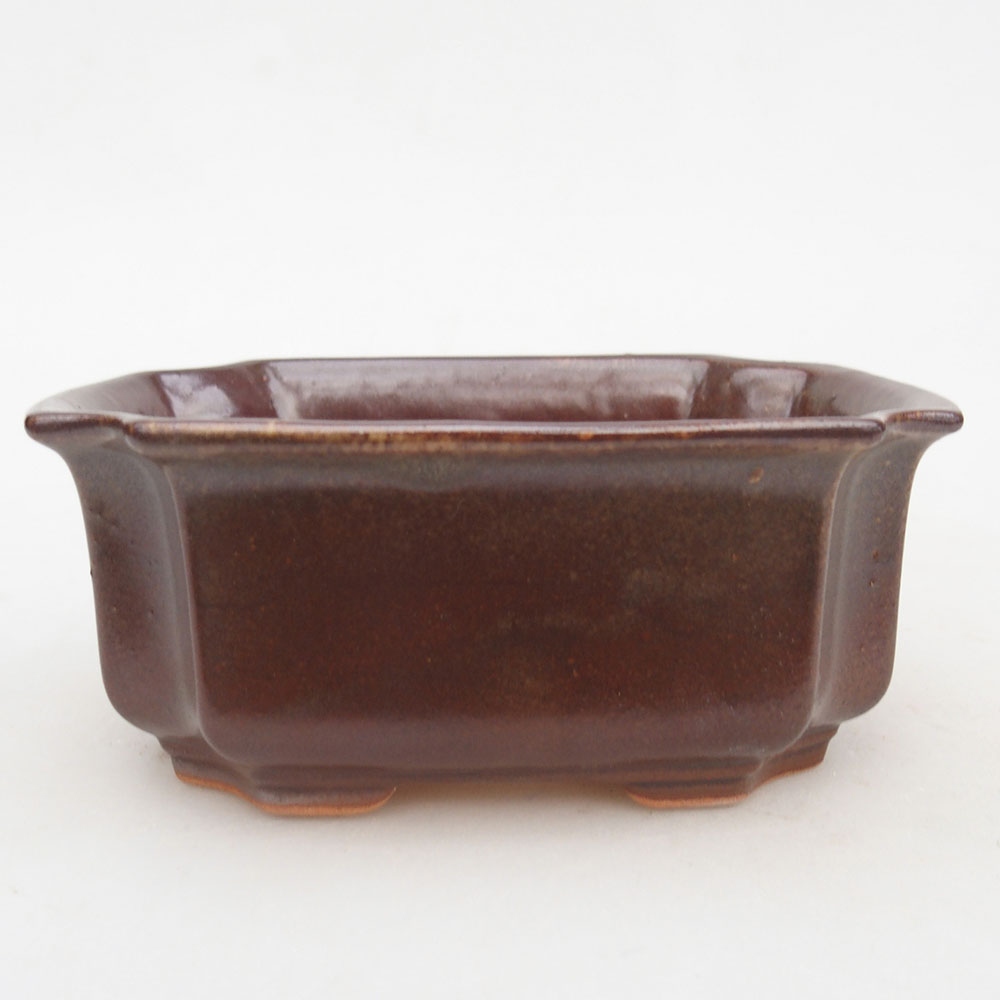 Ceramic bonsai bowl 12,5 x 9 x 5,5 cm, brown