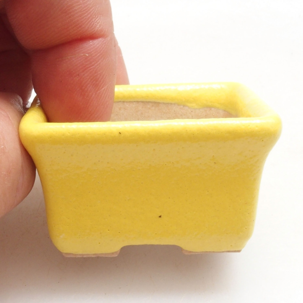 Ceramic bonsai bowl 4 x 3,5 x 2,5 cm, yellow
