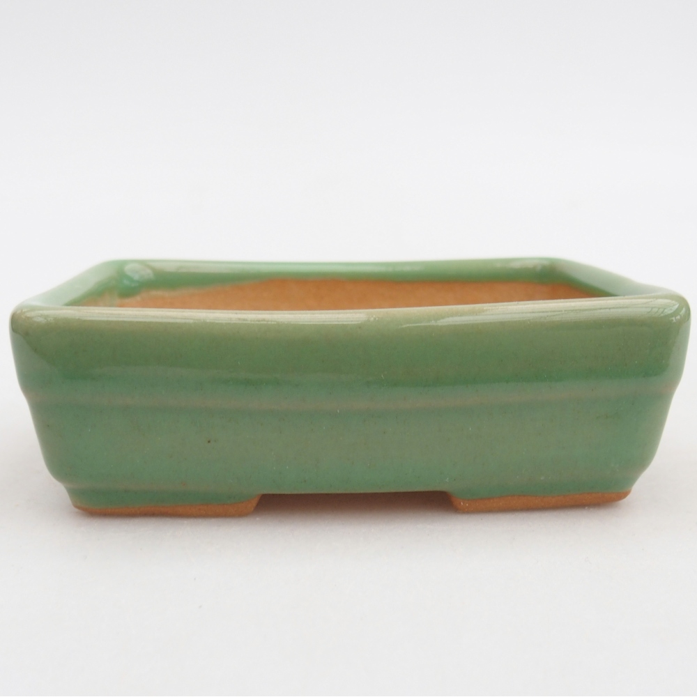 Ceramic bonsai bowl 10 x 7 x 3 cm, green