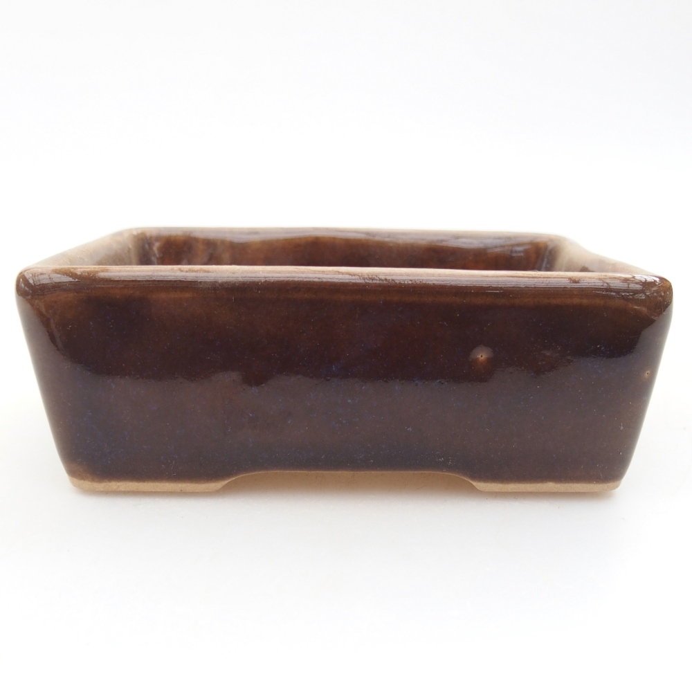 Ceramic bonsai bowl 10 x 7 x 3,5 cm, brown