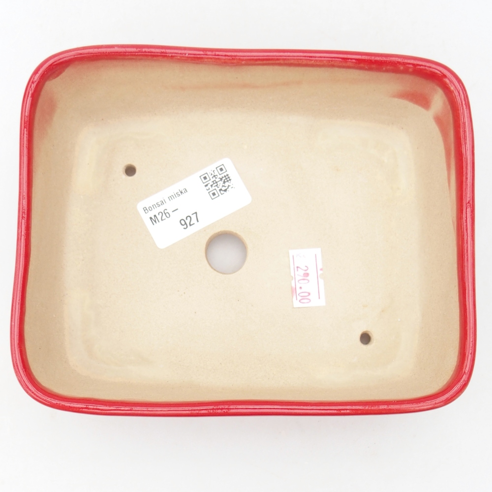 Ceramic bonsai bowl 15 x 12 x 4,5 cm, colour red