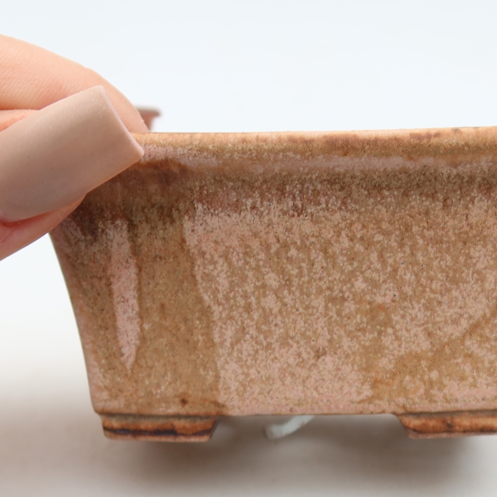 Ceramic bonsai pot, 8.5 x 6 x 4 cm, pink
