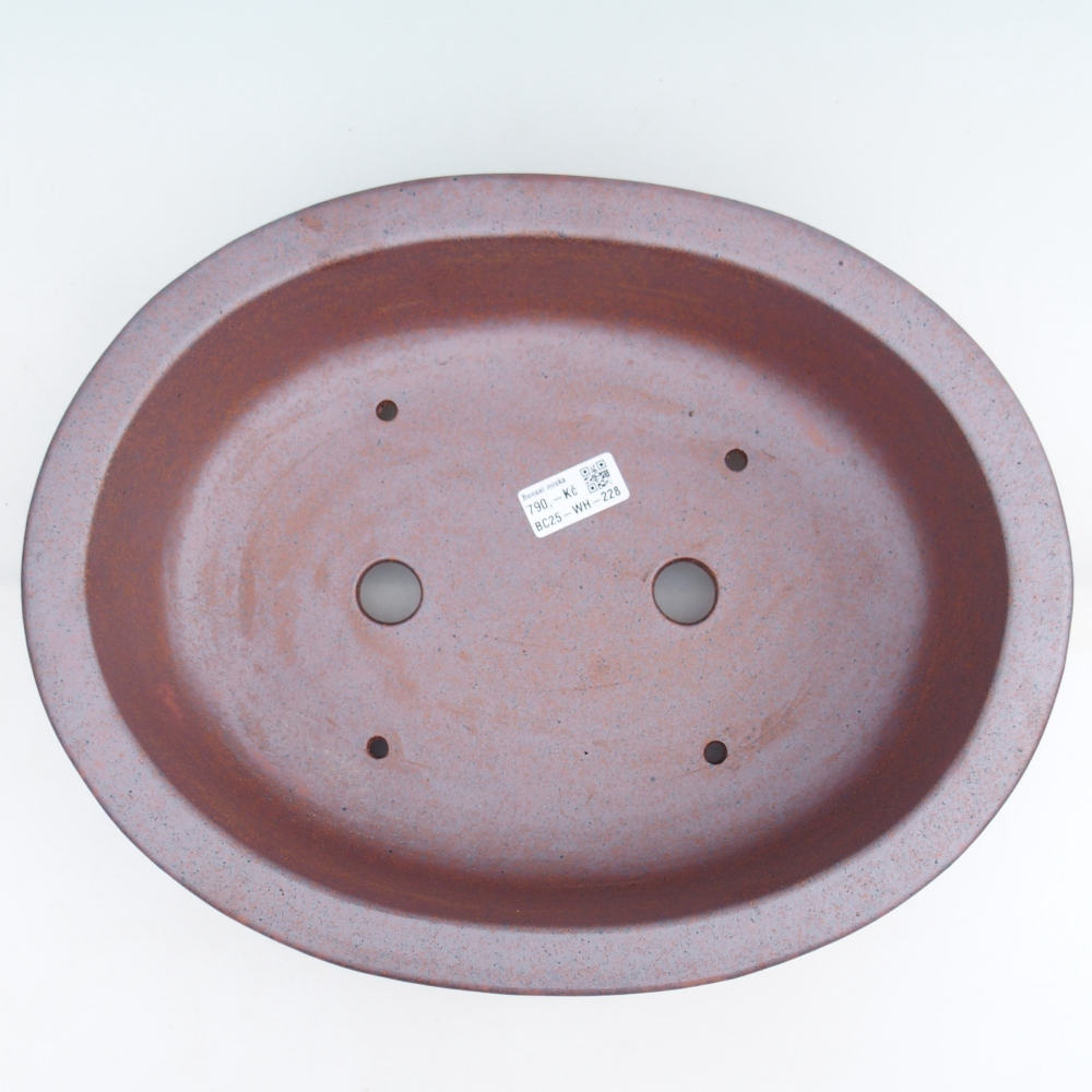 Ceramic bonsai bowl 36,5 x 28,5 x 9 cm, metal colour