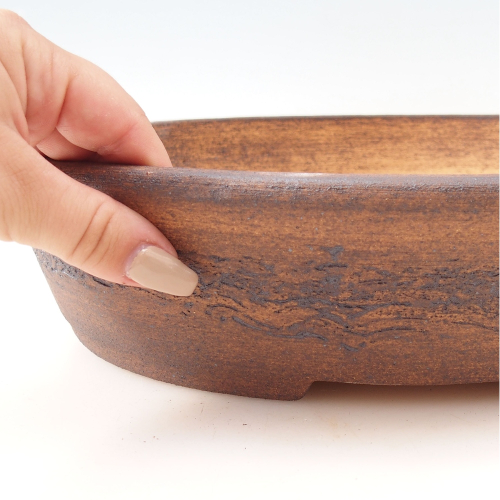 Bonsai bowl 32,5 x 25,5 x 7 cm , colour brown