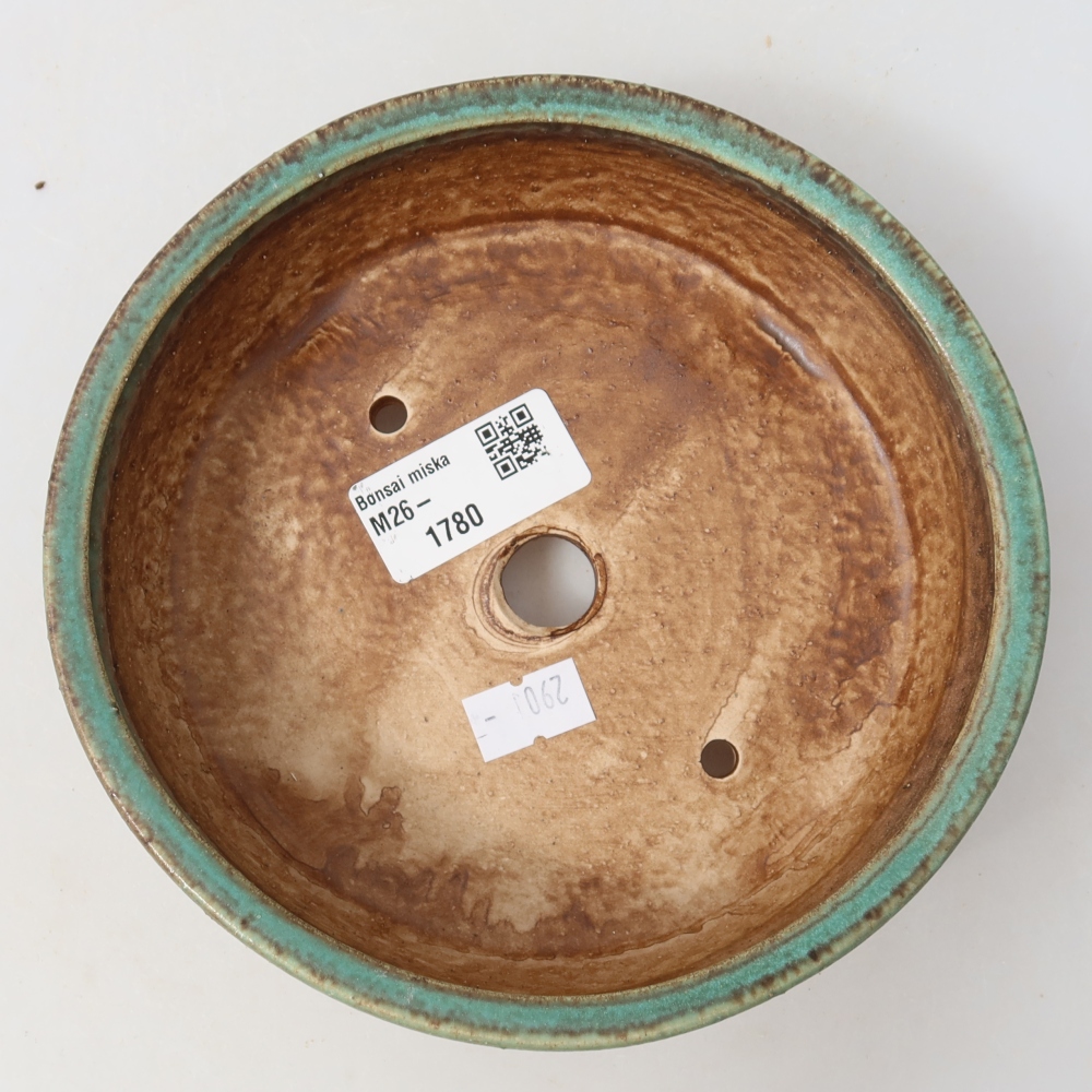 Ceramic bonsai bowl 15,5 x 15,5 x 5 cm, green
