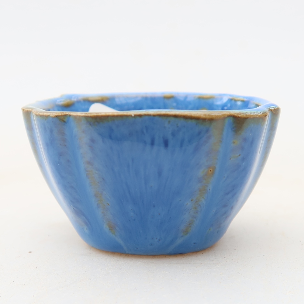 Ceramic bonsai pot, 4.5 x 4.5 x 2.5 cm, blue