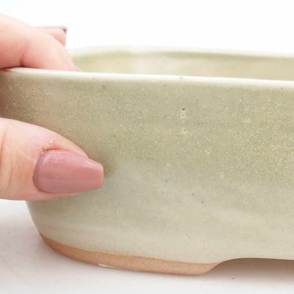 Ceramic bonsai bowl 23 x 18 x 5,5 cm, green