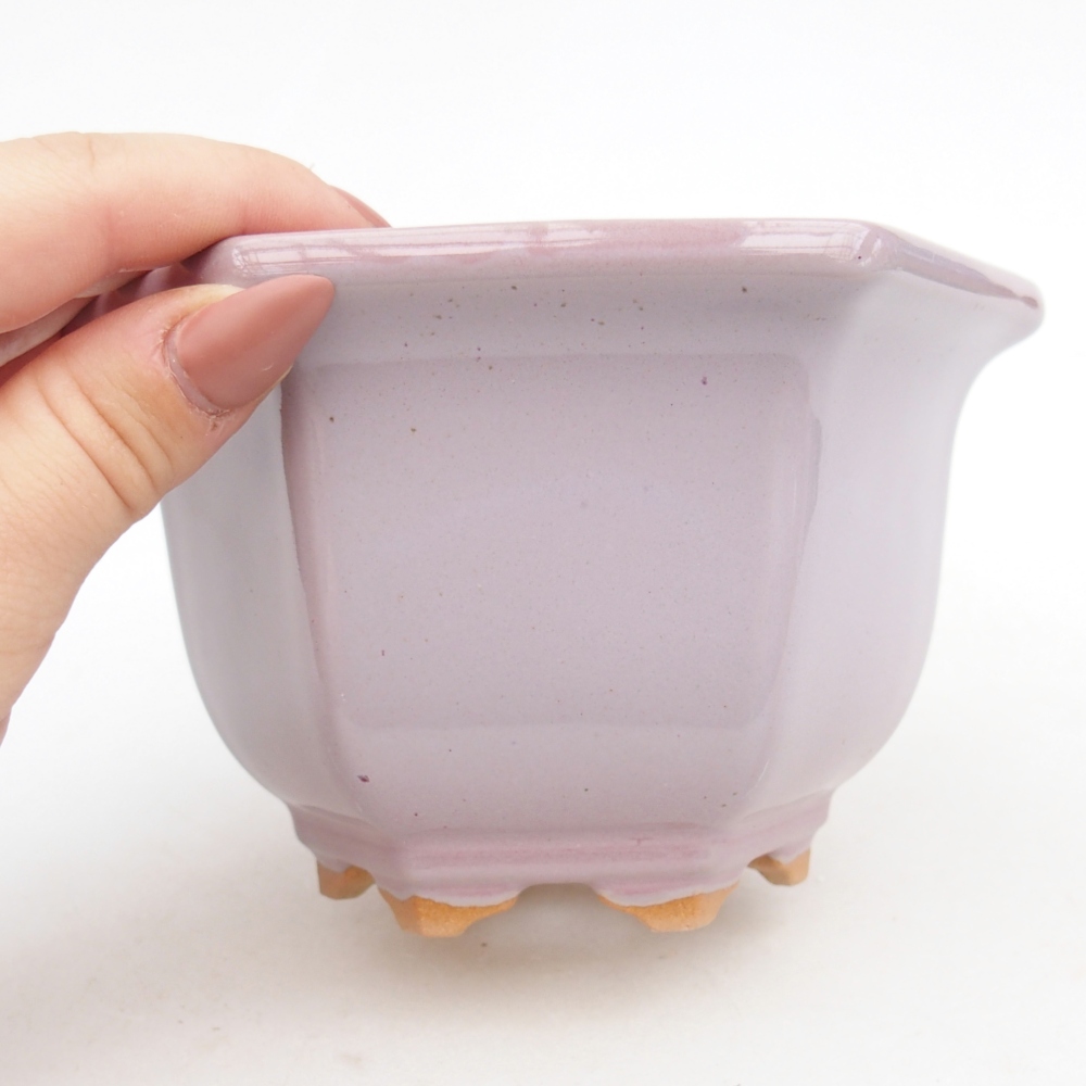 Ceramic bonsai bowl 13 x 11,5 x 8 cm, pink