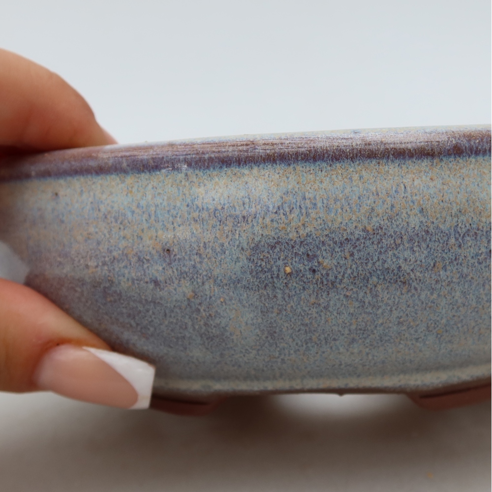 Ceramic bonsai pot, 14.5 x 14.5 x 5 cm, blue