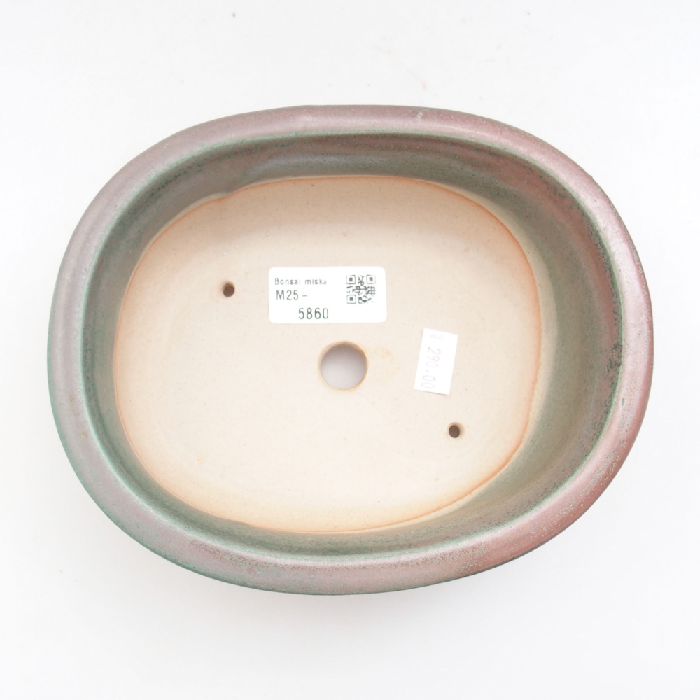 Ceramic bonsai bowl 18 x 15 x 6 cm, color green