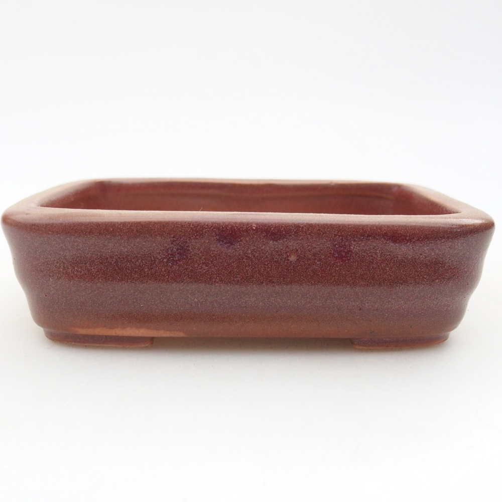 Ceramic bonsai bowl 11 x 8 x 3 cm, burgundy