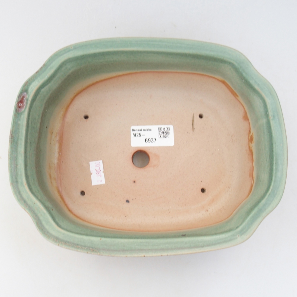 Ceramic bonsai bowl 22 x 18 x 7 cm, green