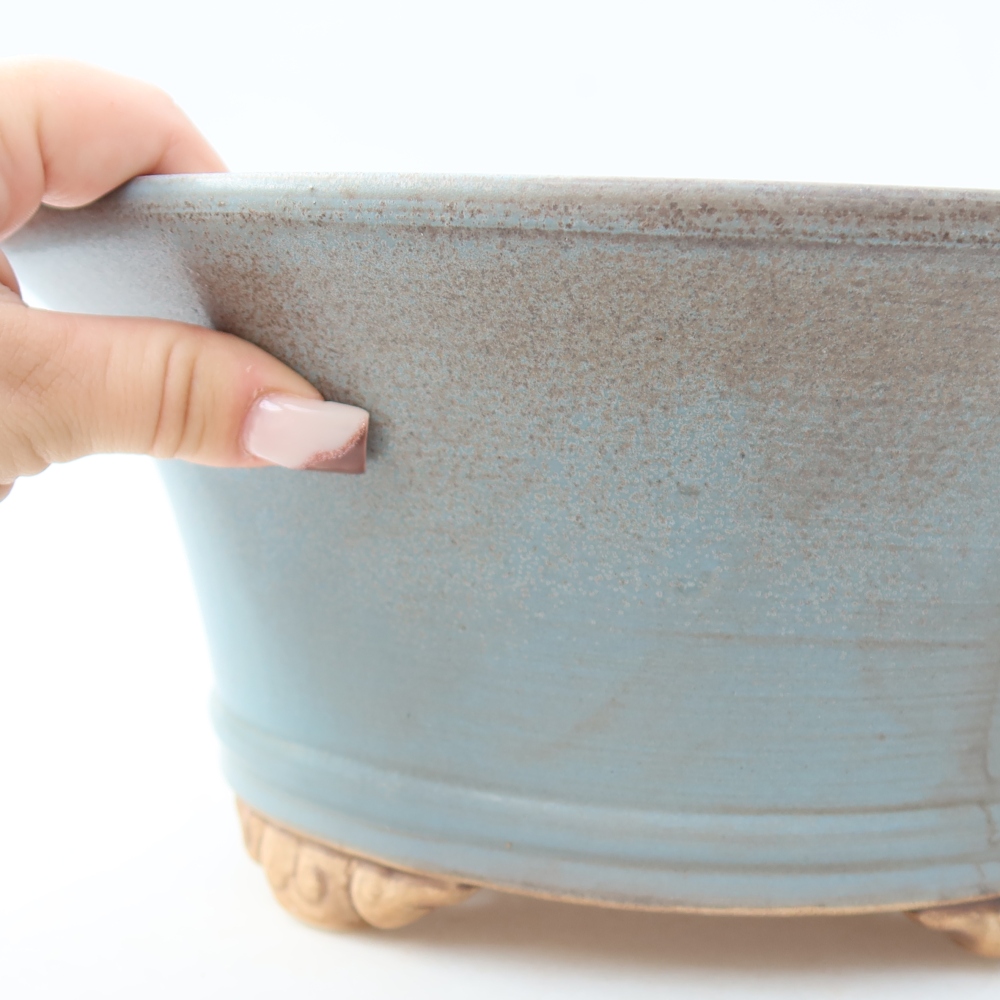 Ceramic bonsai bowl 29 x 29 x 12,5 cm, colour blue
