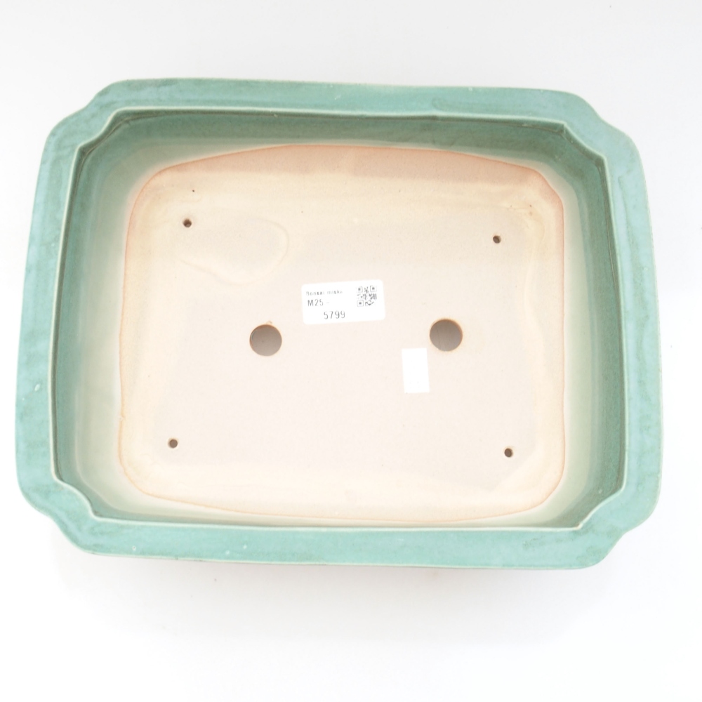 Ceramic bonsai bowl 27,5 x 21,5 x 7 cm, color green