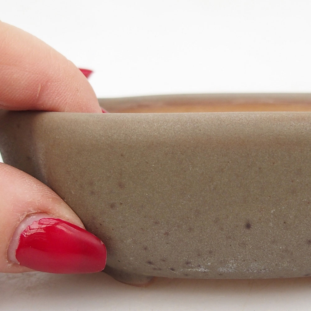 Ceramic bonsai bowl 10,5 x 8,5 x 3,5 cm, brown