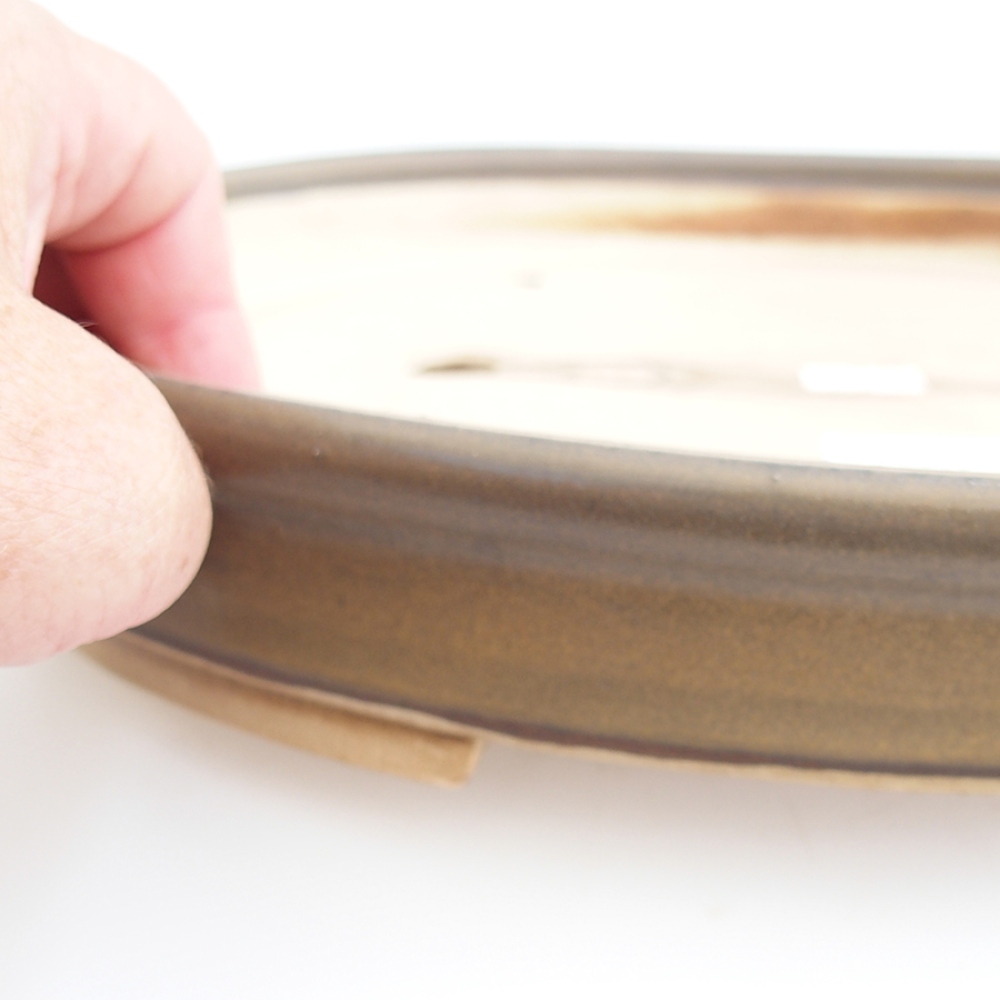 Ceramic bonsai bowl 30 x 26 x 4 cm, brown