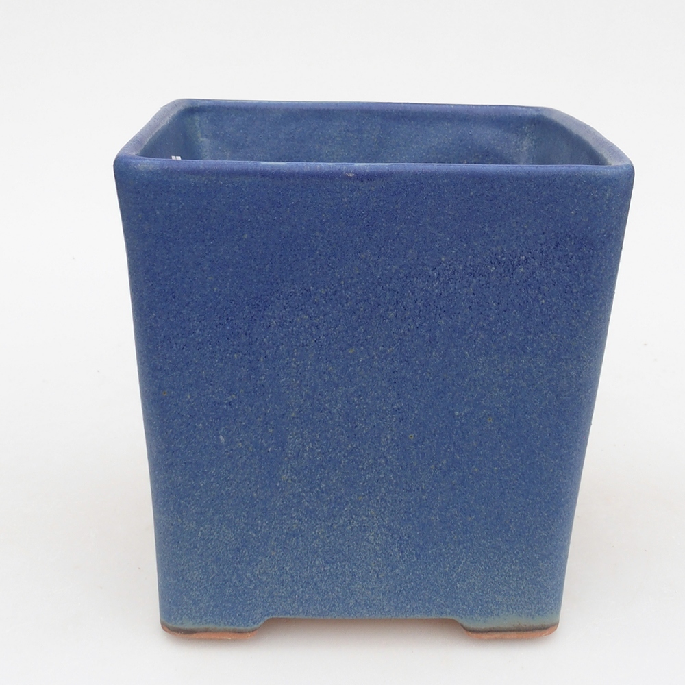 Ceramic bonsai bowl 13 x 13 x 13 cm, colour blue
