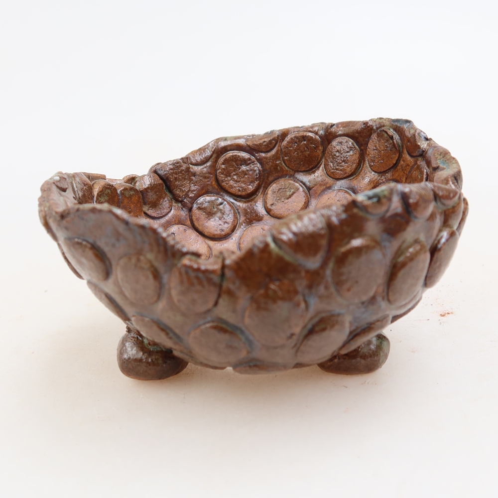 Ceramic Shell, 8.5 x 8.5 x 5 cm, brown-green