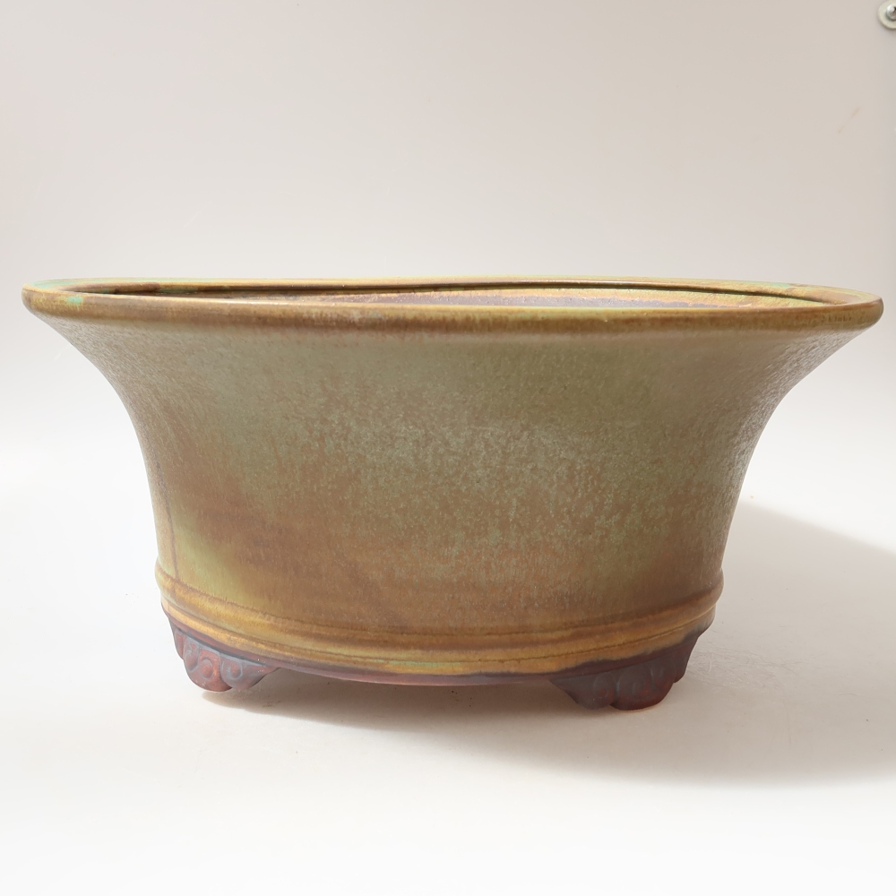 Ceramic bonsai bowl 32 x 32 x 14 cm, green