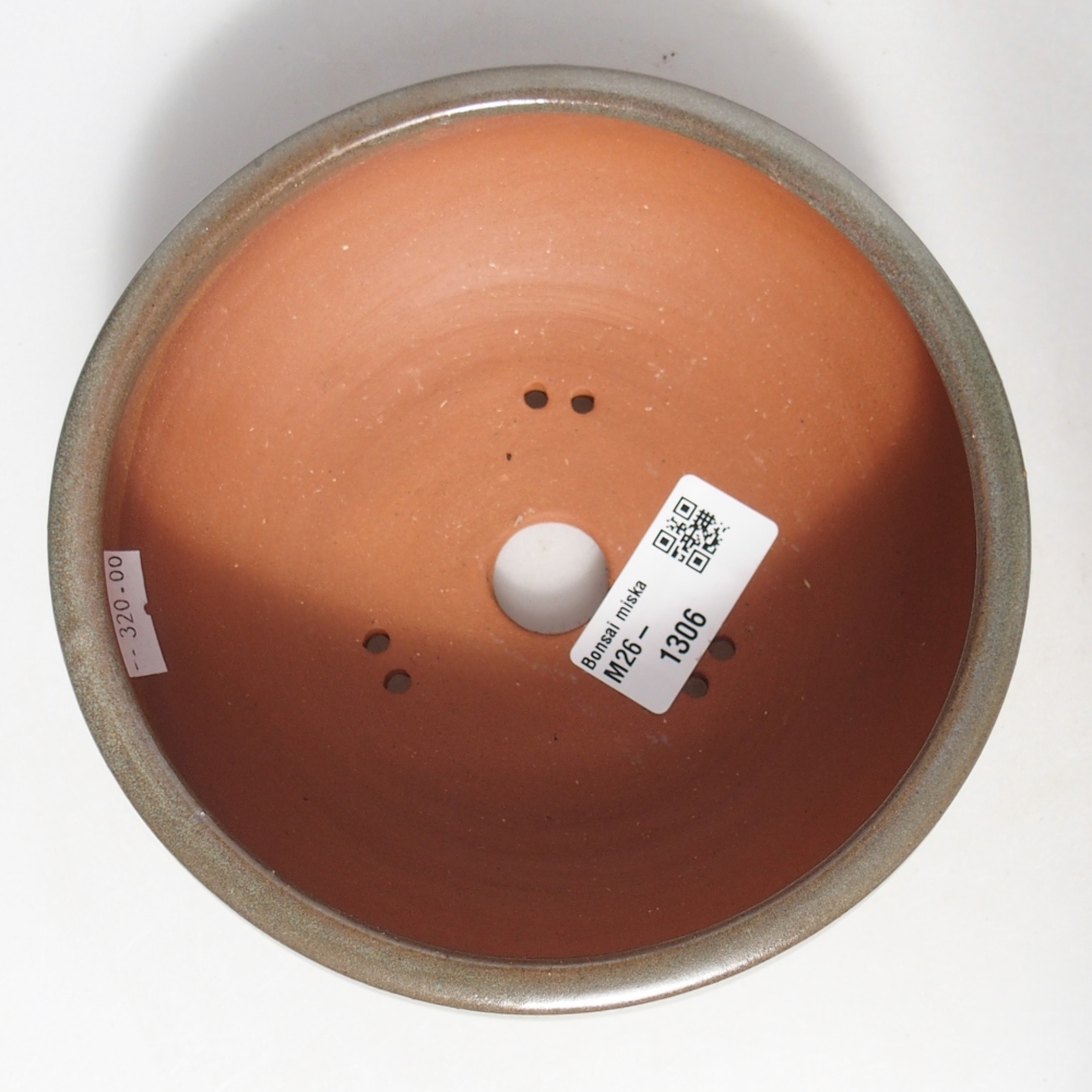 Ceramic bonsai bowl 15 x 15 x 5,5 cm, green