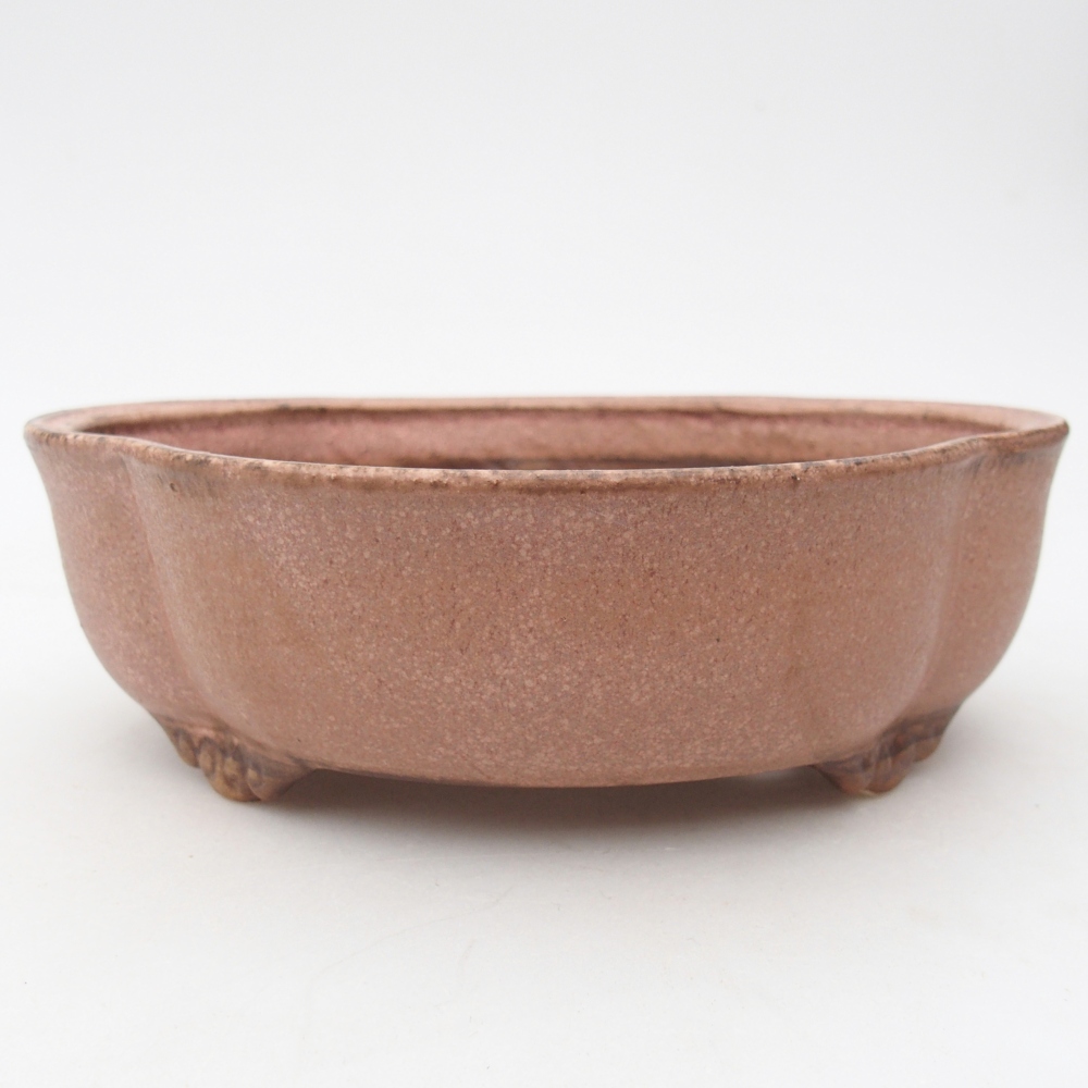 Ceramic bonsai bowl 17 x 15,5 x 5,5 cm, pink