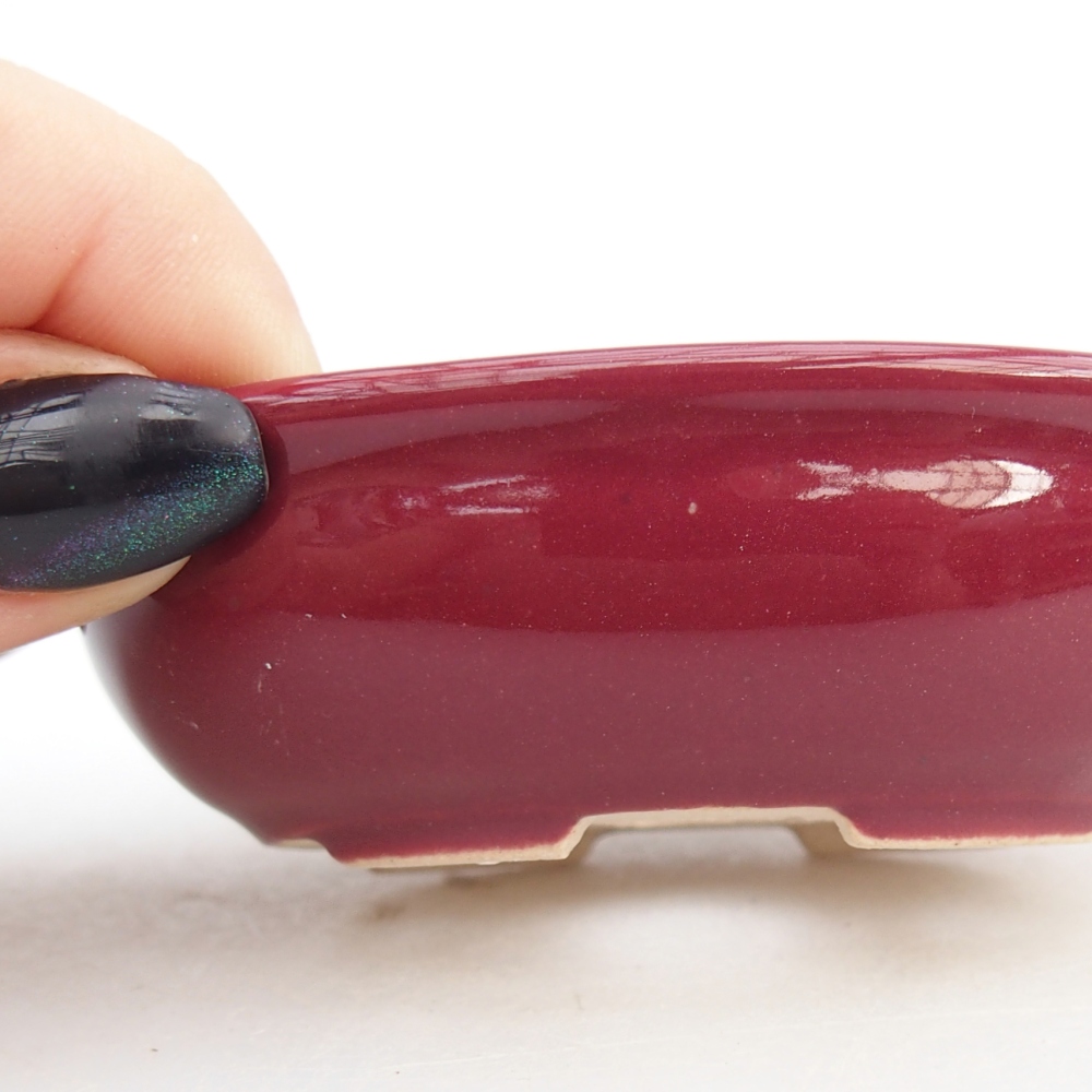 Mini bonsai bowl 8 x 6 x 2,5 cm, burgundy
